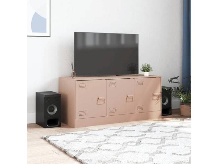 Meuble TV/Hi-Fi - mango - rose 99x39x44 cm - acier M1633