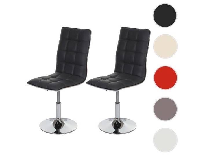 2x chaise de salle à manger HWC-C41 fauteuil similicuir ~ gris