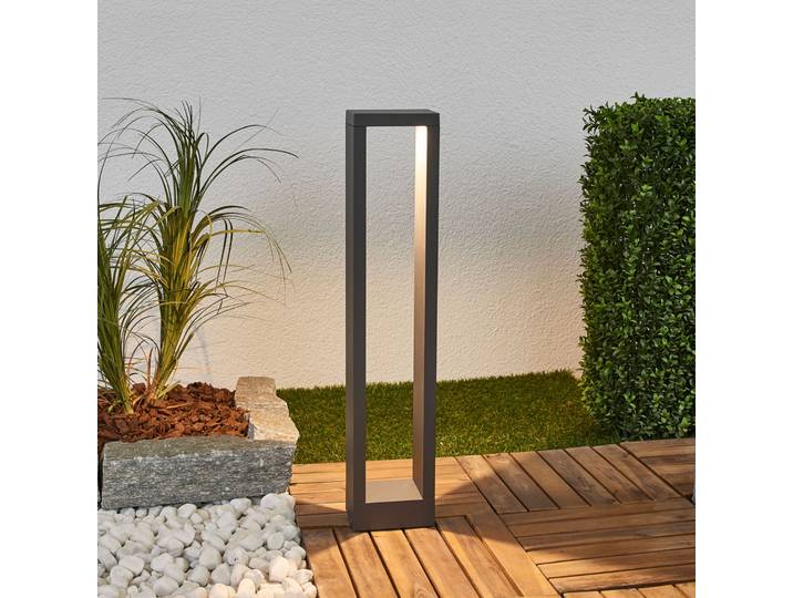 Lucande LED-Wegelampe Jupp, 4er-Set, 60 cm, anthrazit, IP54 - Terrasse - Modern - Aluminium - Einflammig