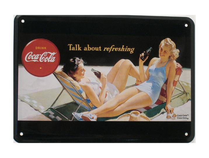 Münder Email Schild Coca-Cola Talk About 15 × 10 cm