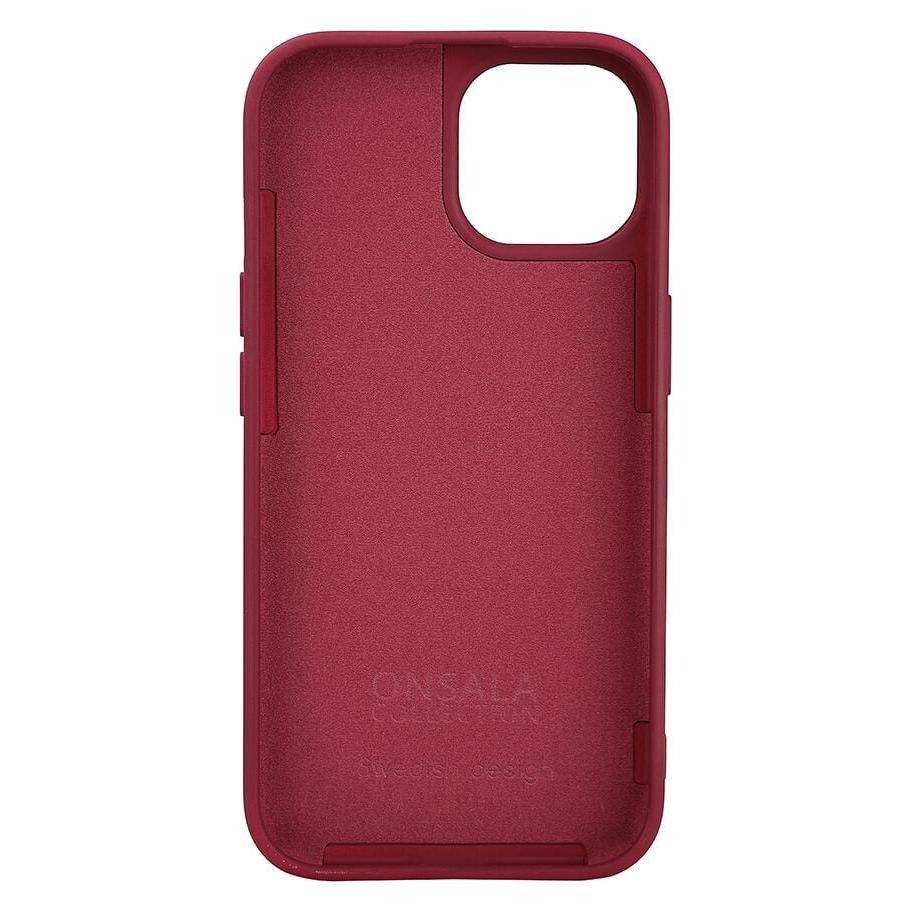 Carl ONSALA Back Sil Touch Recycled MagSerie iPhone 15 Deep Red (Apple iPhone 15) (664193)