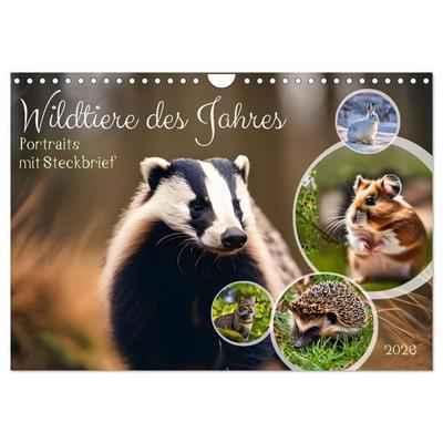 Wildtiere des Jahres (Wandkalender 2026 DIN A4 quer), CALVENDO Monatskalender