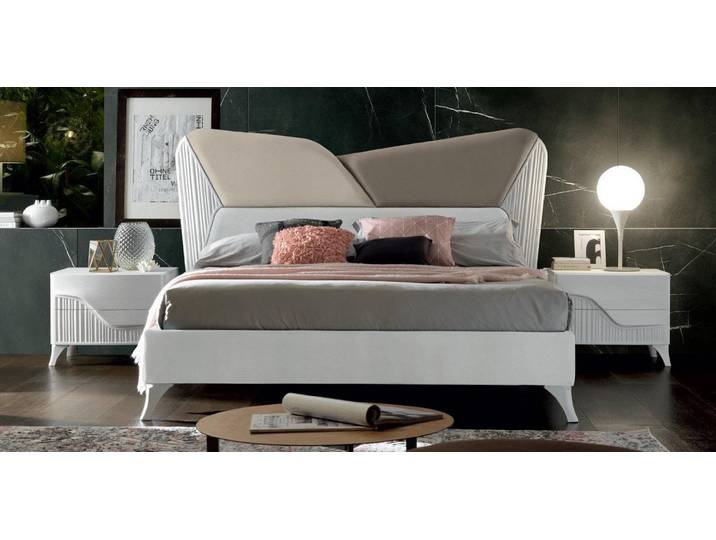 JVmoebel Bett Doppelbett aus Holz in Weiß – Stabiler Rahmen für höchsten Komfort (1-tlg), Made in Europa