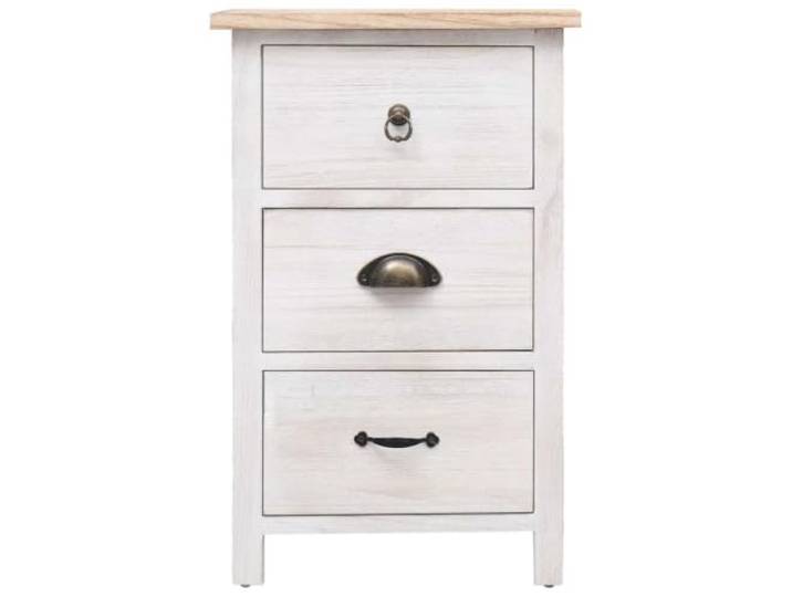 HBBMGYD Seitenschrank, 35 x 25 x 57 cm, aus Paulownia-Holz, 3 Schubladen Schubladenschrank, Sideboard, Telefonhalter, Schlafzimmer, robuste Oberseite, feuchtes Tuch, einfache Montage
