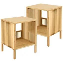 Helloshop26 - 2er Set Beistelltische Natur Bambus