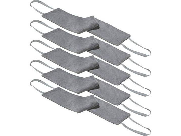 Erwin Müller Waschgurt, Rückenschrubber, Waschlappen, Rückenbürste 5er- Pack grau Größe 75x15 cm - mit praktischen Handschlaufen, zum Waschen und Eincremen