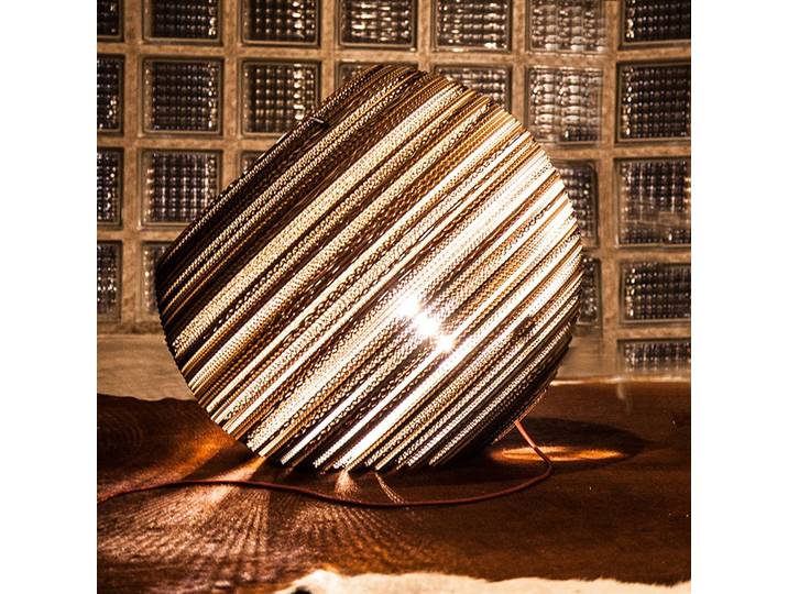 Think Paper Tischlampe Globe, braun / rost, für Wohn- / Esszimmer, Papier / Lunolit / Lunopal, Modern, Tischlampe