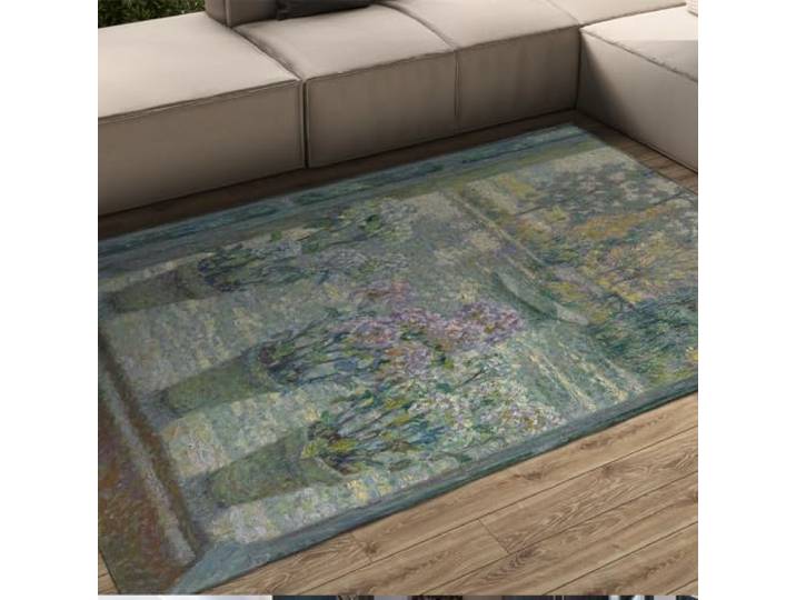 HOBBOY Hortensia's Bloemen Tapijt Natuurlijk Landschap Beroemde Schilderijen Prints Laagpolig Interieur Tapijt voor Slaapkamer Woonkamer Hal Patio 180 x 240 cm