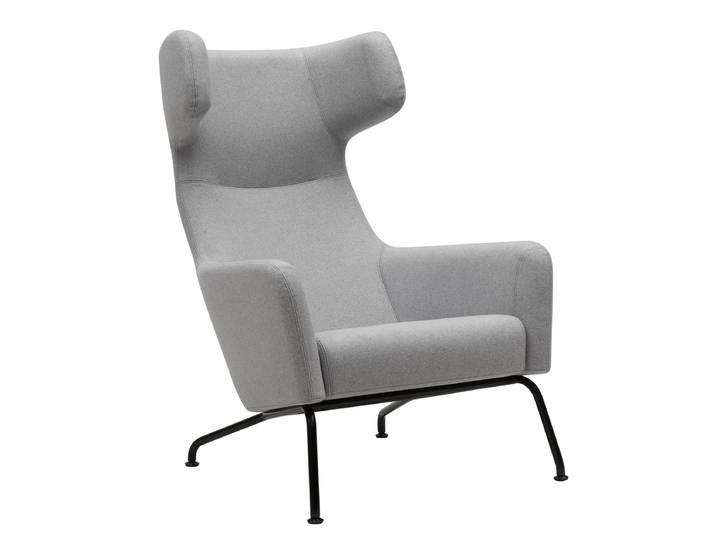 Softline - Havana Ohrensessel, Gestell schwarz / Filz hellgrau (620)
