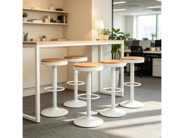 PEACHES Tabouret de bar Lot de 4 Tabouret îlot cuisine pour résidence et espace de rencontre blanc