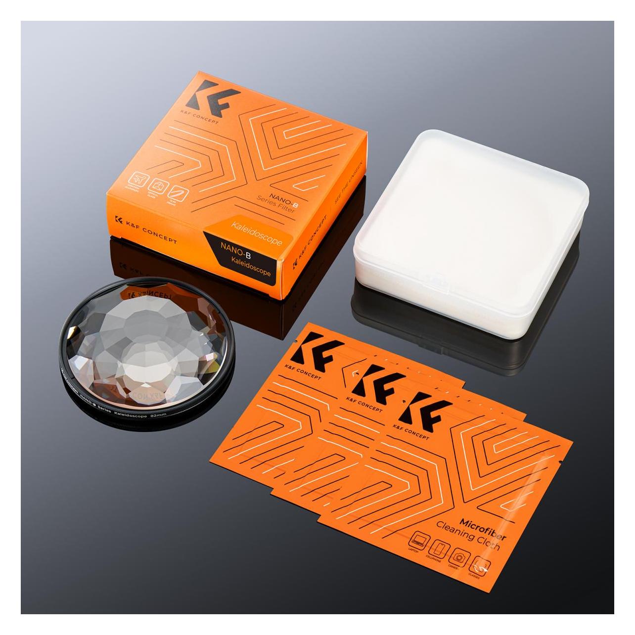 K&F Concept 72mm Kaleidoscope Effect Filter with Three Vacuum Cleaning Cloths (72 mm) (KF01.2488)