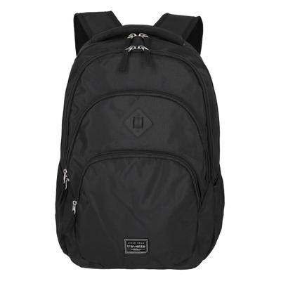 Laptoprucksack TRAVELITE "BASICS Melange", Gr. B/H/T: 31cm x 45cm x 16cm, schwarz, Polyester, unifarben, Basic, Rucksäcke Laptoprucksack, ideal für Freizeit, Arbeit, Schule und Reisen