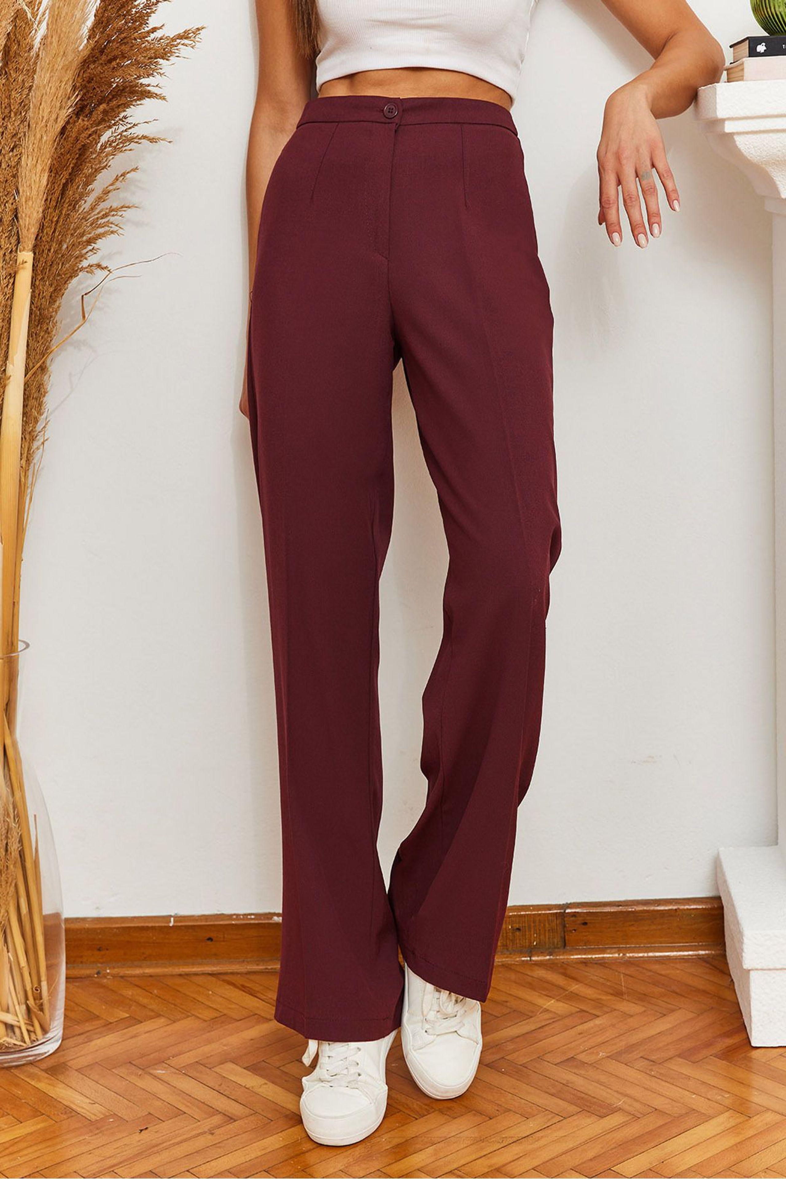 Hochtaillierte weite Palazzo-Hosen