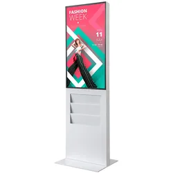 Smart Line Digitale Infostele Regal 6 x A4 Mit 43" Samsung-Bildschirm Weiß