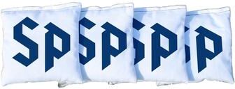 Skip's Garage Saint Peters Peacocks White Cornhole Bags