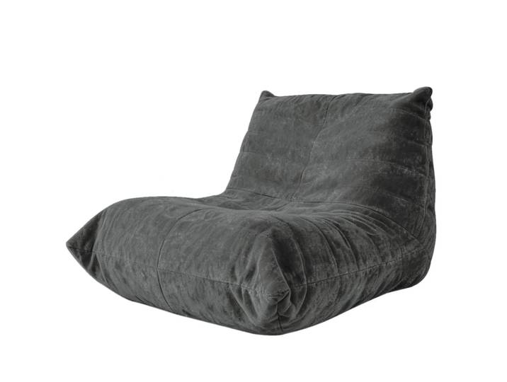 Chauffeuse matelassée chenille grise pailletée fauteuil de sol 90x100