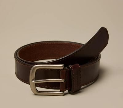 Lucky Brand Distressed Leather Logo Belt - Men's Accessories Belts in Brown, Size 32