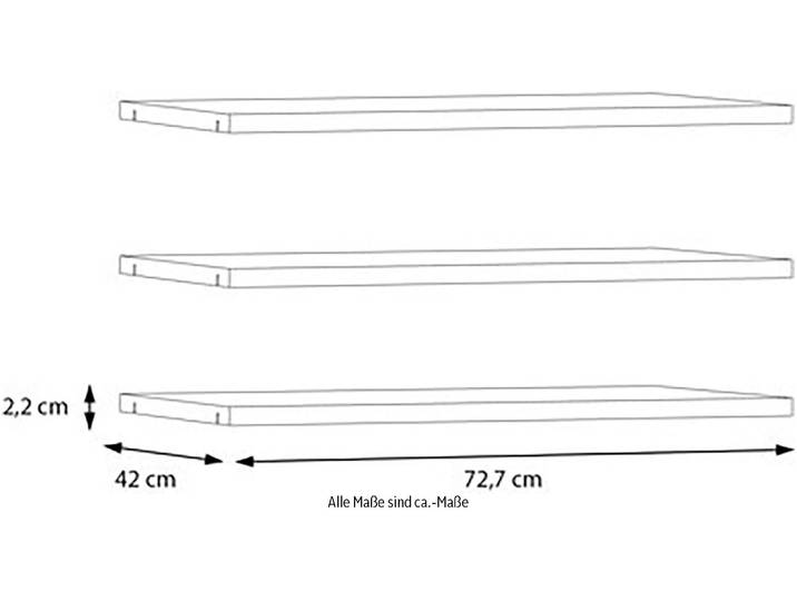 Einlegeboden FORTE, grau (textilstruktur grau), B:72,7cm H:42cm T:2,2cm, Holzwerkstoff, Einlegeböden, Einlegeboden, Einlegeböden 2,2 cm Stärke, optional bestellbar, 3er Set