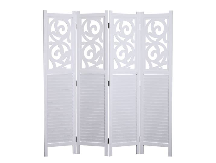 Paravent Ornamente 160 x 170 cm weiss