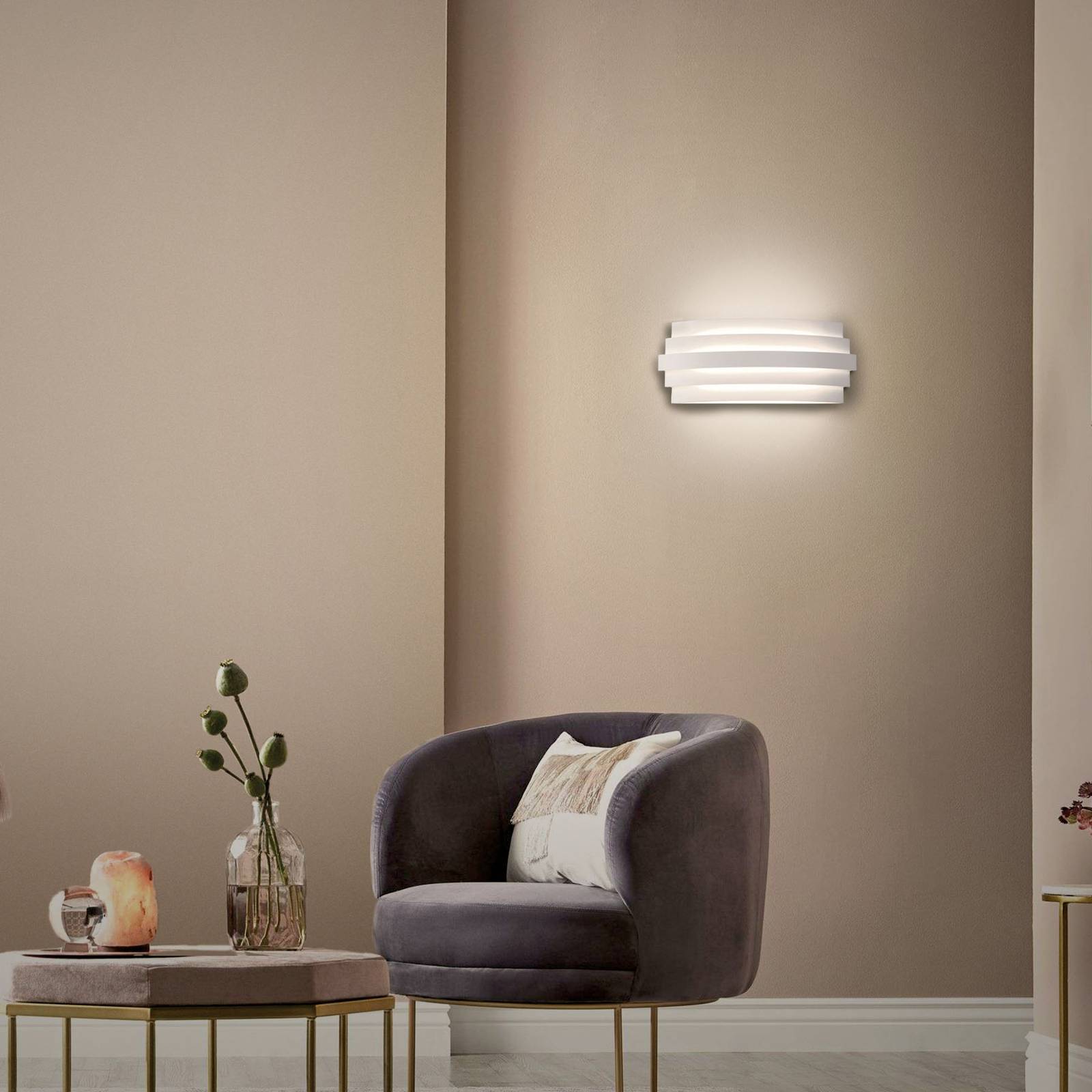 ACB ILUMINACIÃ“N LED Wall Light Luxur, White / opal, Hallway, Aluminium, Design, Wall Light