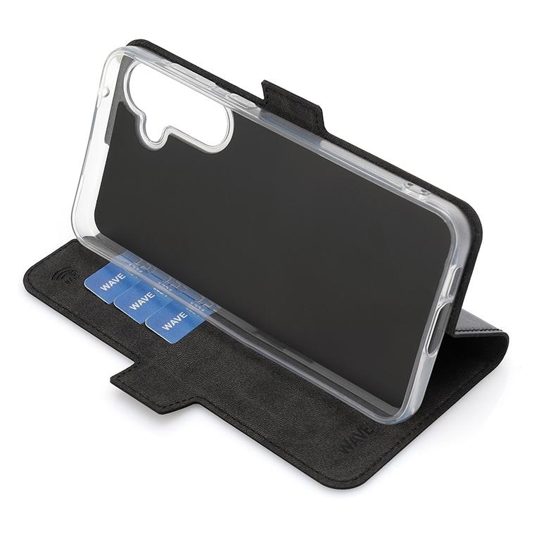 Wave BookCase -suojakuori, Samsung Galaxy A55, musta (Samsung Galaxy A55) (WAVE-BC-SS-A555G-BK)