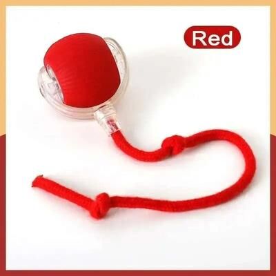Inspired Finds Speedy Tail 2.0 Smart Interactive Rolling Cat Ball With Motion Activation scarlet String Ball