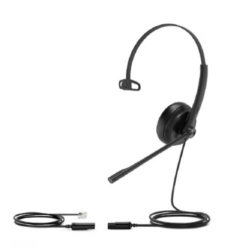 Yealink YHS34 Mono On Ear Headset kabelgebunden Schwarz Telefon
