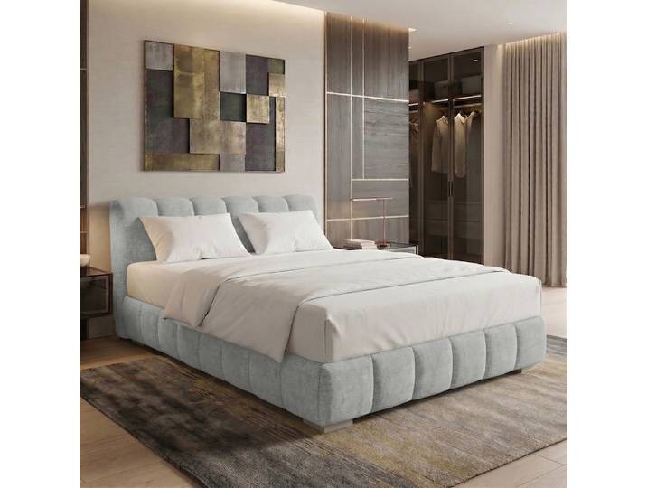 Boxspringbett mit Bettkasten 200 x 200cm Chenille Vinca Grau