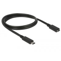 USB 3.2 Gen 1 Verlängerungskabel, USB-C Stecker > USB-C Buchse schwarz, 1 Meter, SuperSpeed