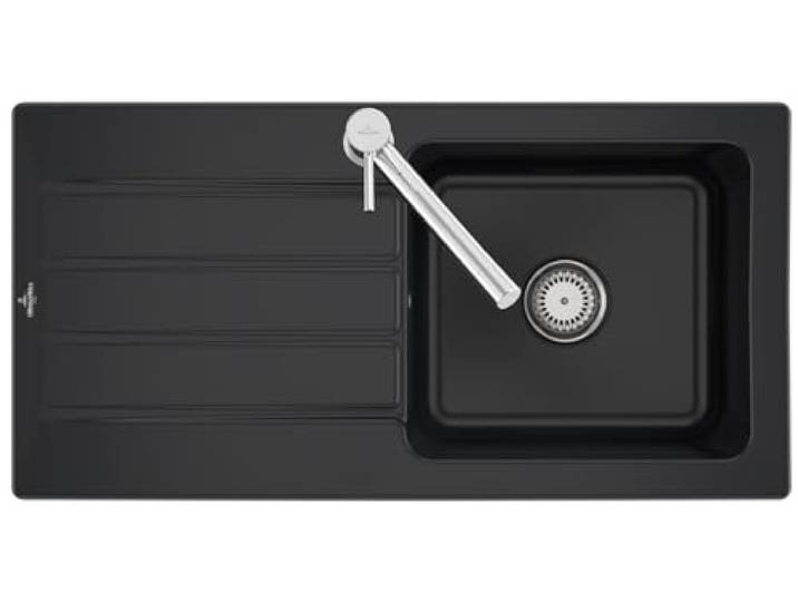 Villeroy & Boch Architectura 60-3360 01 R7 Pure Black Keramikspüle Handbetätigung