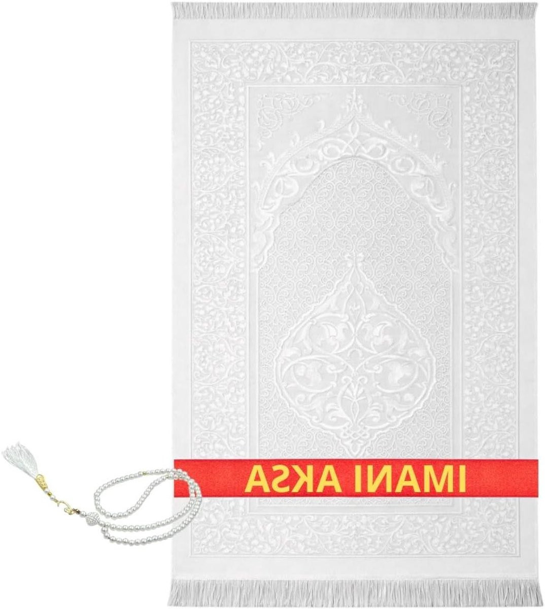 Zwart Moslim Gebedskleed Seccade van Zachte Stof voor Volwassenen - B/D/H: 234 x 21 x 28 cm