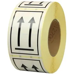 Transpak, Sicherheitskennzeichnung, Hinweisetikett Masse 75x105mm Papier weiss mit Symbol Oben