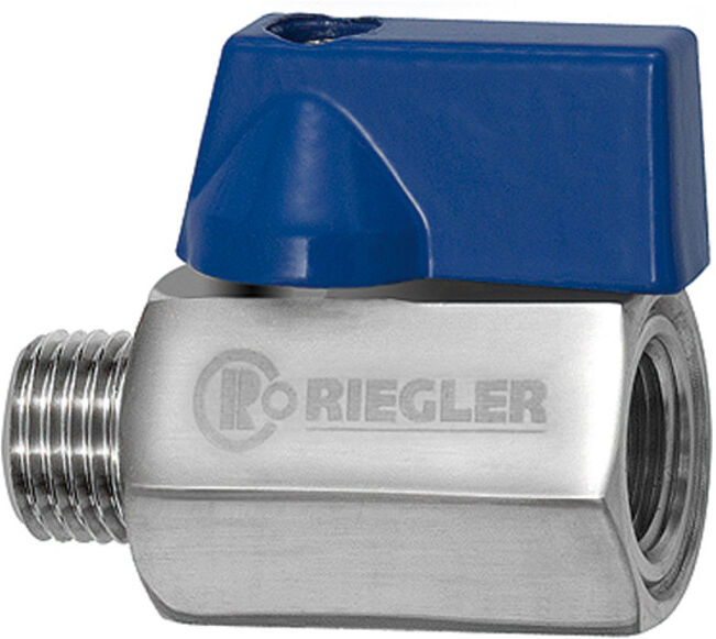 Riegler Mini-vanne à bille, acier inoxydable 1.4401, FI/ME, G 3/8, DN 10 (377.02-ES)