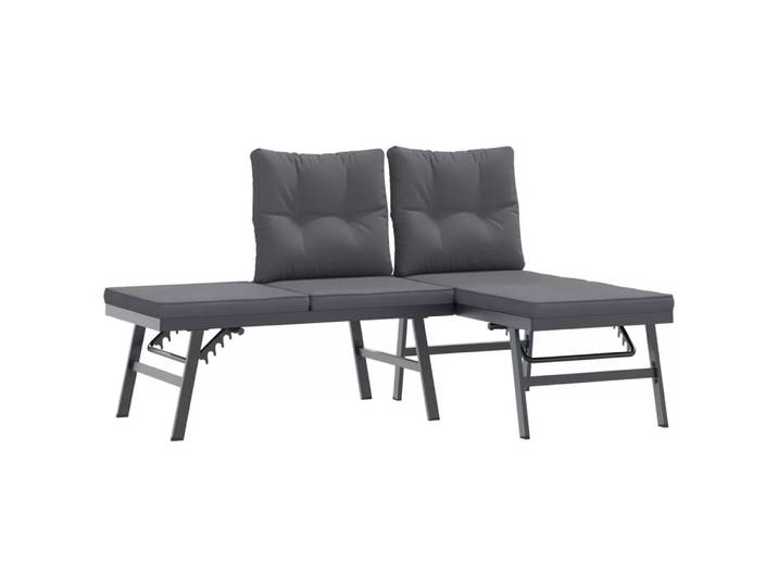 VidaXL - Gartenbank stahl, One Size, Schwarz
