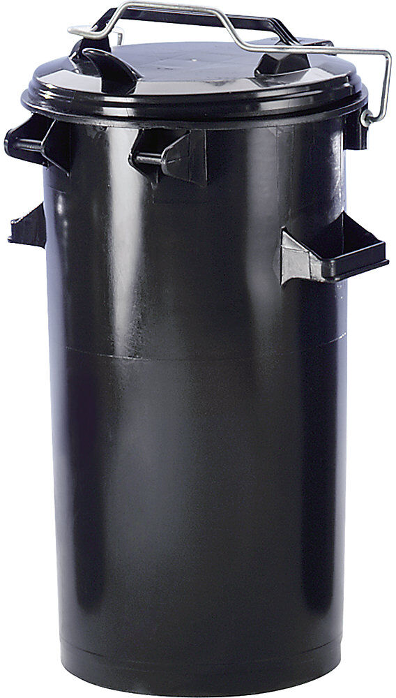 kaiserkraft System-Mülltonne aus Kunststoff, mit Bügel und Deckel, anthrazit, Volumen 50 l, ab 5 Stk