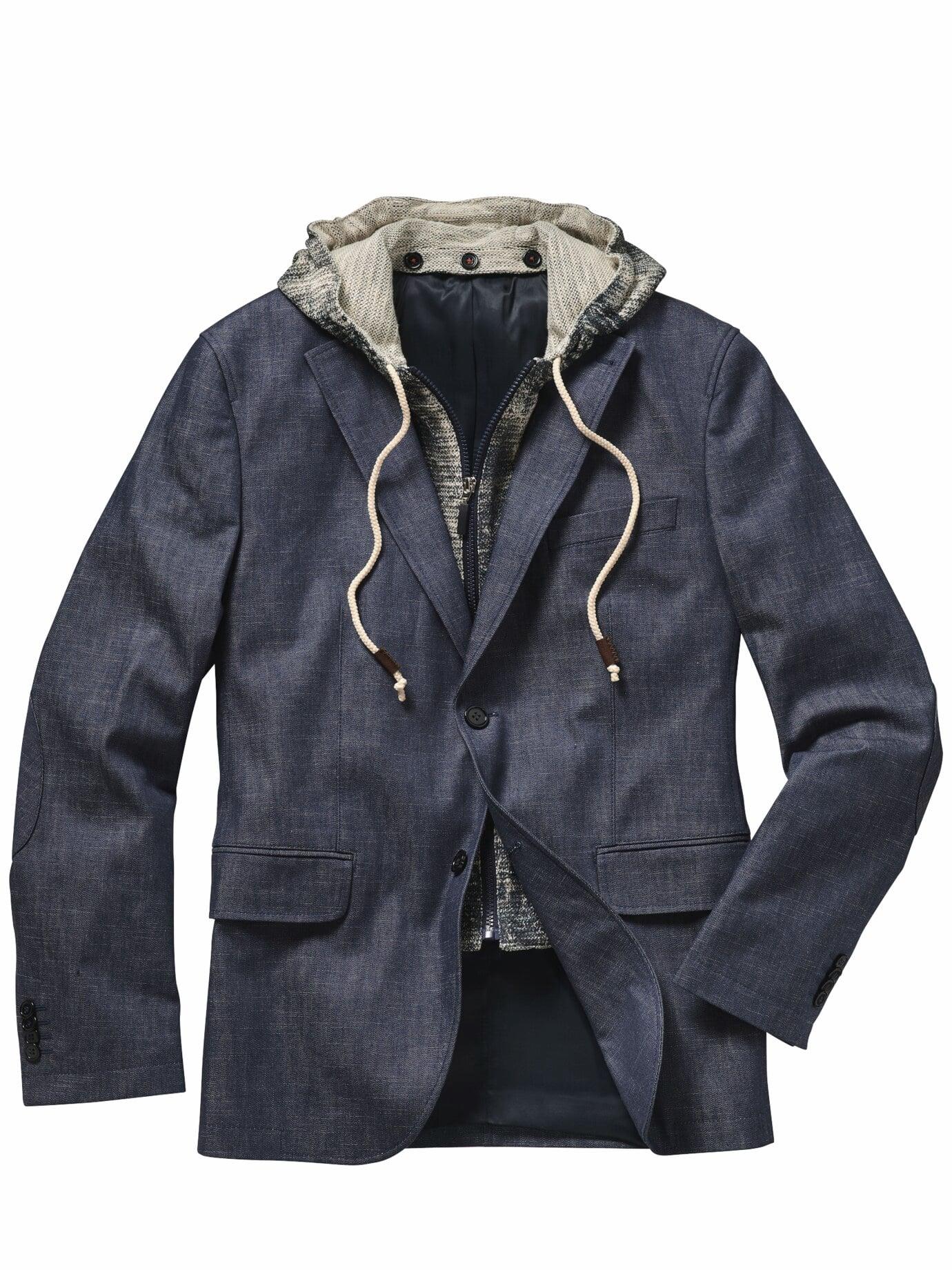 Mey & Edlich Herren Autoren-Sakko Blau Obermaterial: 98 % Baumwolle, 2 % Elasthan