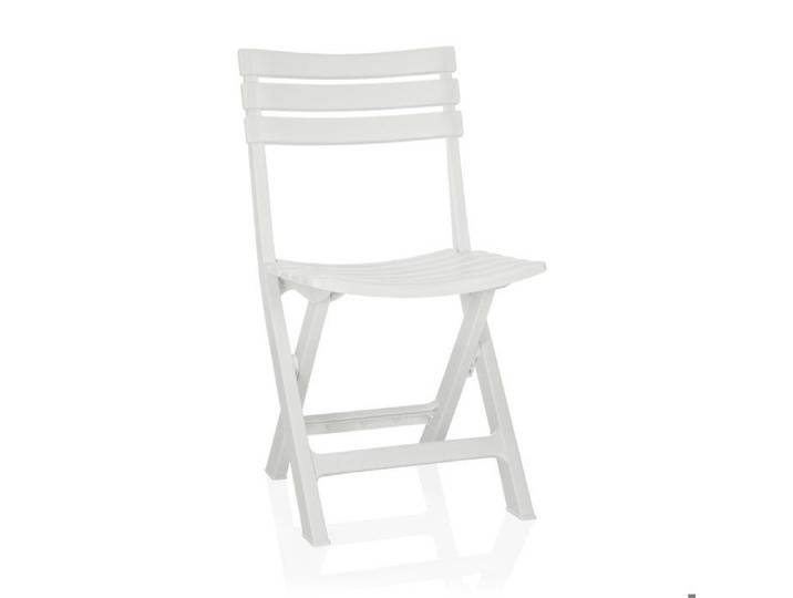 Chaise d'extérieur - hjh LIVING - TRAVANO - Blanc - Plastique