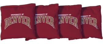 Skip's Garage Denver Pioneers Red Cornhole Bags