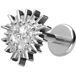 Titan Labret mit Push Fit KRISTALLHERZ + SONNENSTRAHLEN