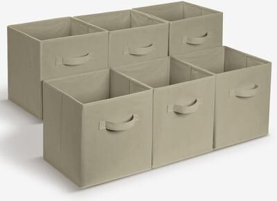 Cheer Collection 6 Pack Fabric Storage Cubes with Dual Handles Collapsible Organizer Bins
