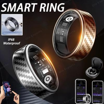 Uplift Treasures Smart Fitness Ring With Charging Case silver With Box 7