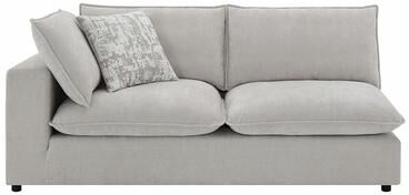 Simple Relax Upholstered Modular Left Facing Loveseat with 2 Pillows in Beige