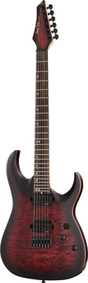 Harley Benton Amarok-6 BKRD Quilted Burst Black Red Quilted Burst