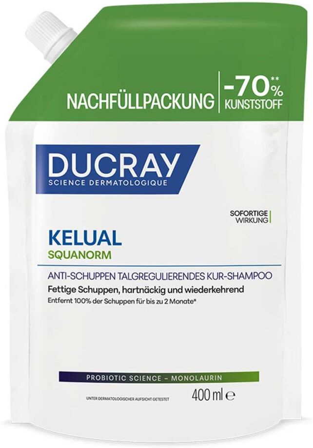 DUCRAY KELUAL SQUANORM Shampoo Fettige Schuppen REFILL 400ml