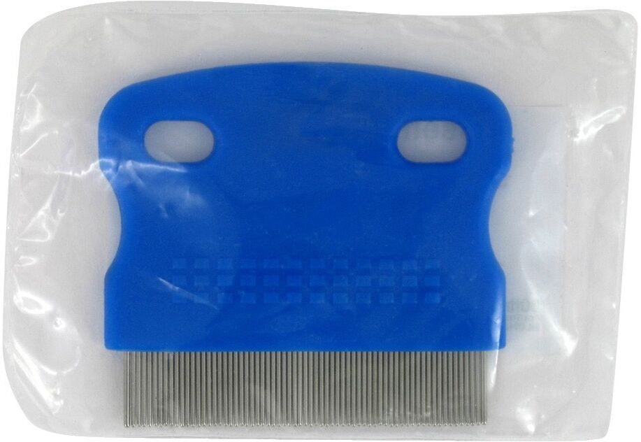 Nissenkamm Metall blauer Griff