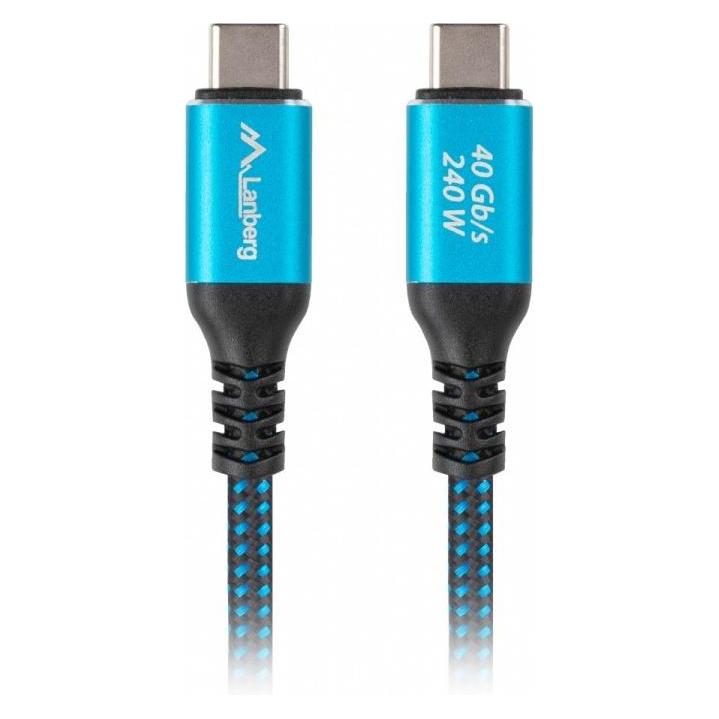 Lanberg Cable USB-C M/M 4.0 CABLE 240W 8K 60HZ | CA-CMCM-44CU-0005-BK (0.50 m, USB 4, 240 W) (CA-CMCM-44CU-0005-BK)