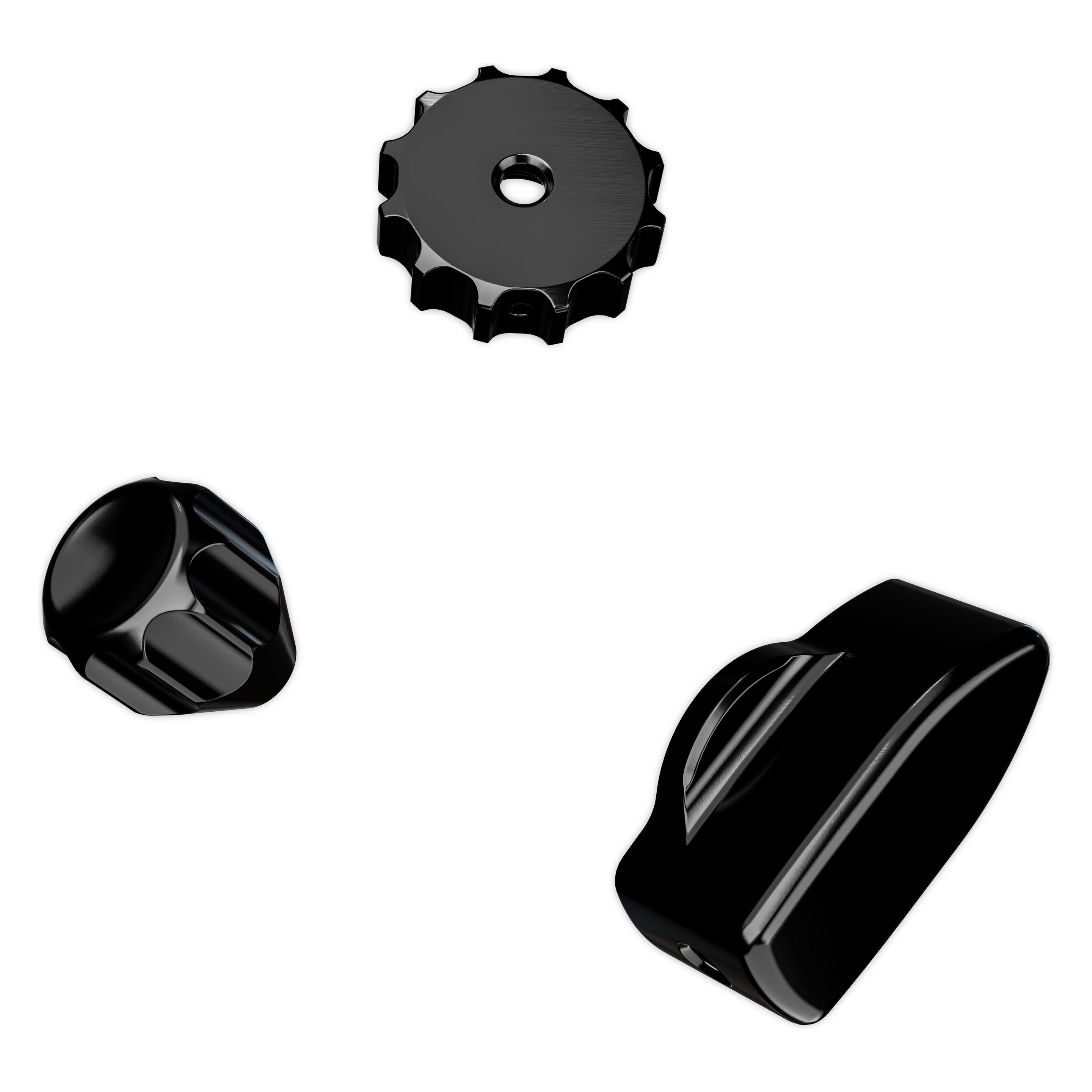 Ascher Racing Knob Kit Pro Lenkrad-Zubehör, CNC-Aluminium, Artura Ultimate/Pro - schwarz (76 080 100)