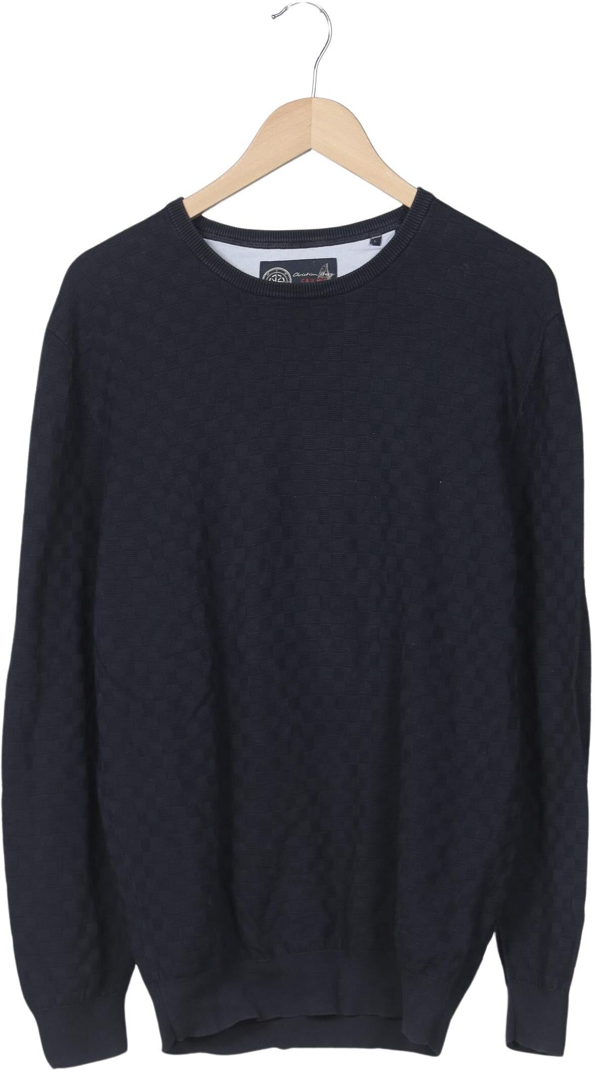 Christian Berg Herren Pullover, Marineblau, Gr. L, Baumwolle - Second Hand