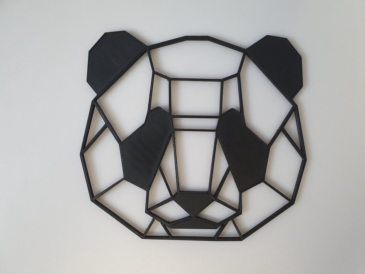 Geometrische Panda zwart kleine wanddecoratie - Dierenkop muurdecoratie