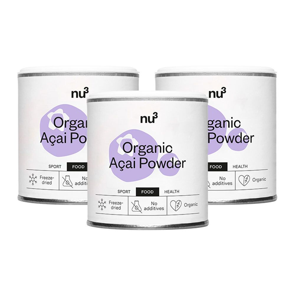 nu3 Bio Acai Pulver 3er-Pack 3x65 g
